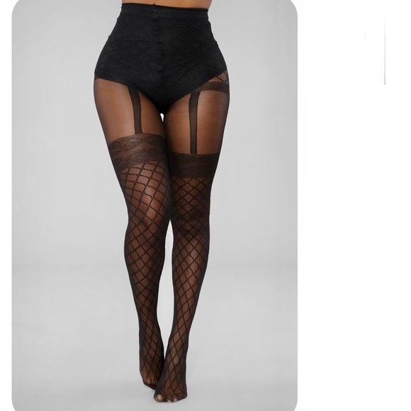 Sexy Faux Footed Garter Tights - Picture 6 of 7